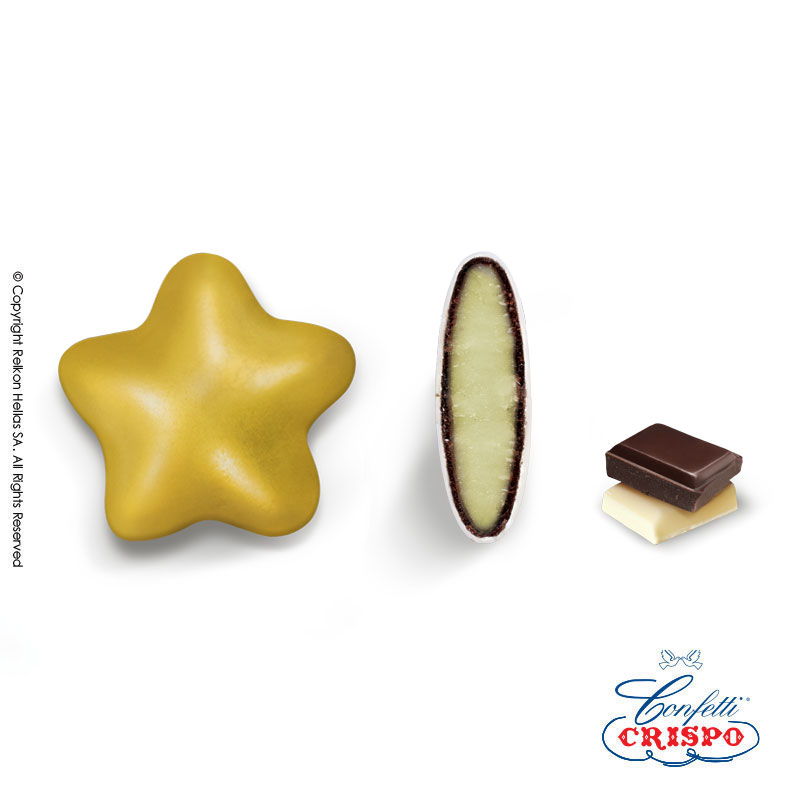 Κουφέτα σοκολάτας αστεράκι λευκό/ροζ/γαλάζιο/χρυσό