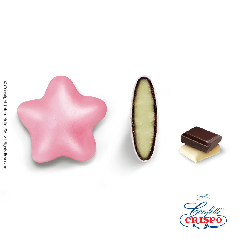Κουφέτα σοκολάτας αστεράκι λευκό/ροζ/γαλάζιο/χρυσό