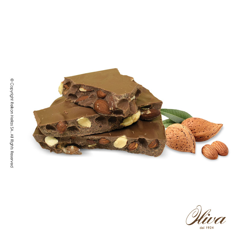 Blocks σοκολάτα γάλακτος με αμύγδαλο