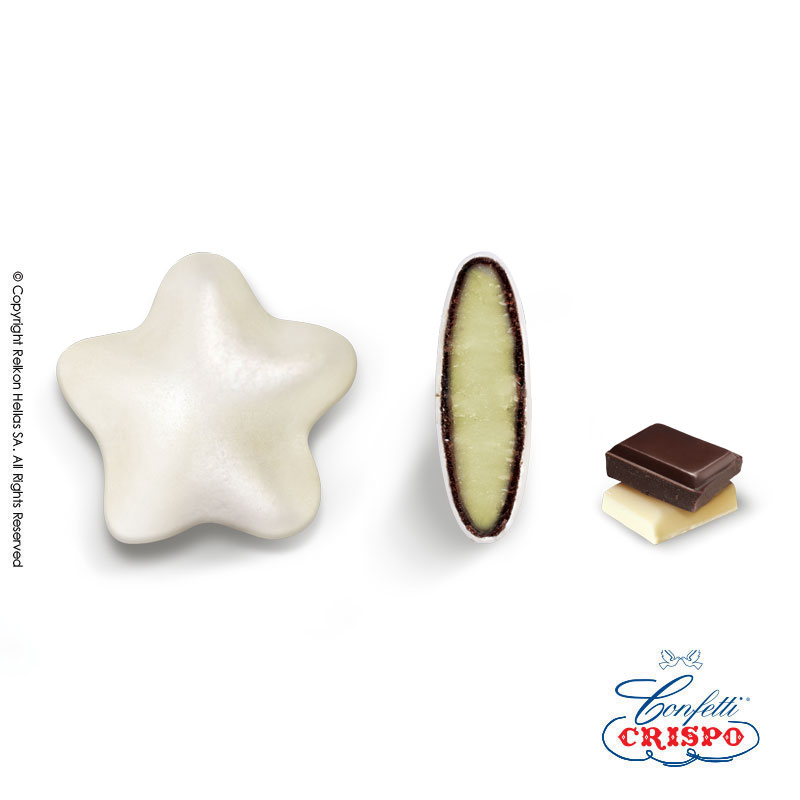 Κουφέτα σοκολάτας αστεράκι λευκό/ροζ/γαλάζιο/χρυσό