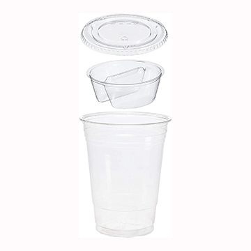 Ποτήρι pet με εσωτερικό διαχωριστικό κύπελλο