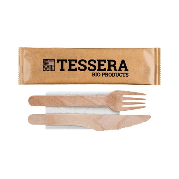 Ξύλινο κουβέρ 16εκ. (πηρούνι-μαχαίρι-χαρτοπετσέτα κραφτ)