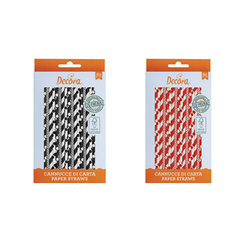 Καλαμάκια χάρτινα κόκκινα & μαύρα